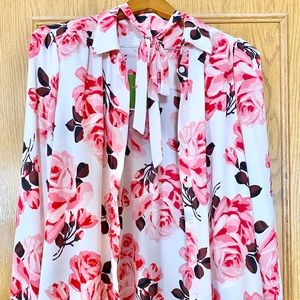 Kate Spade Flower Button Down Blouse